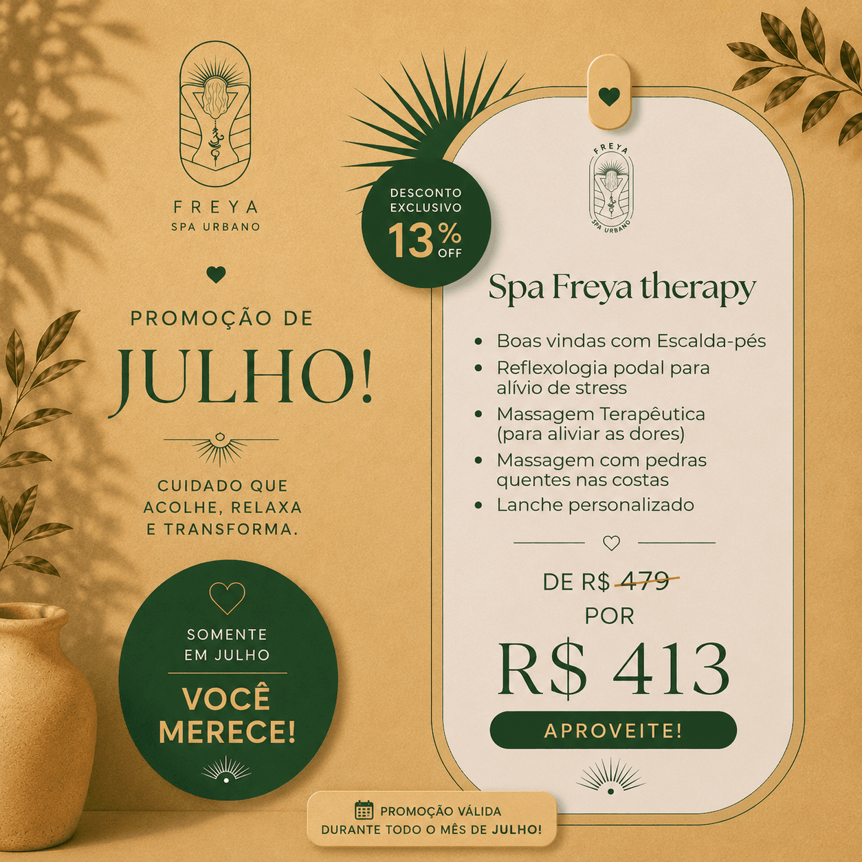 FREYA SPA URBANO - Promoção de Julho 1