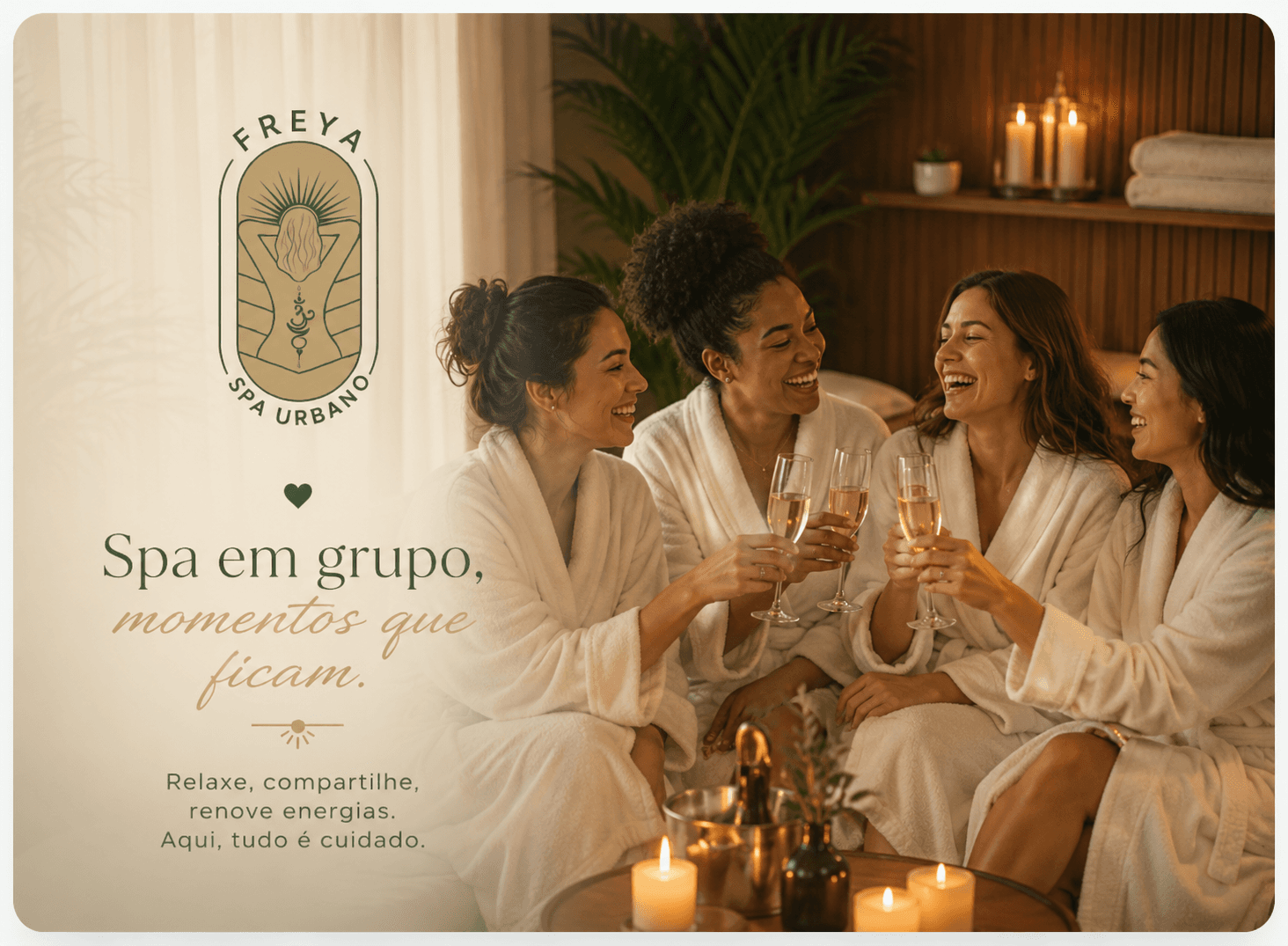Spa em grupo, momentos que ficam. Relaxe, compartilhe, renove energias.